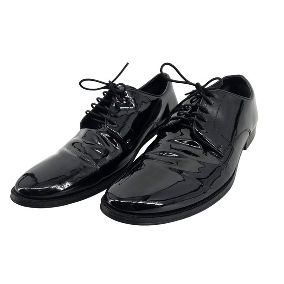 The Black Tux Other - The Black Tux Mens Black Leather Oxford Dress‎ Shoes Formal Tuxedo Size 12